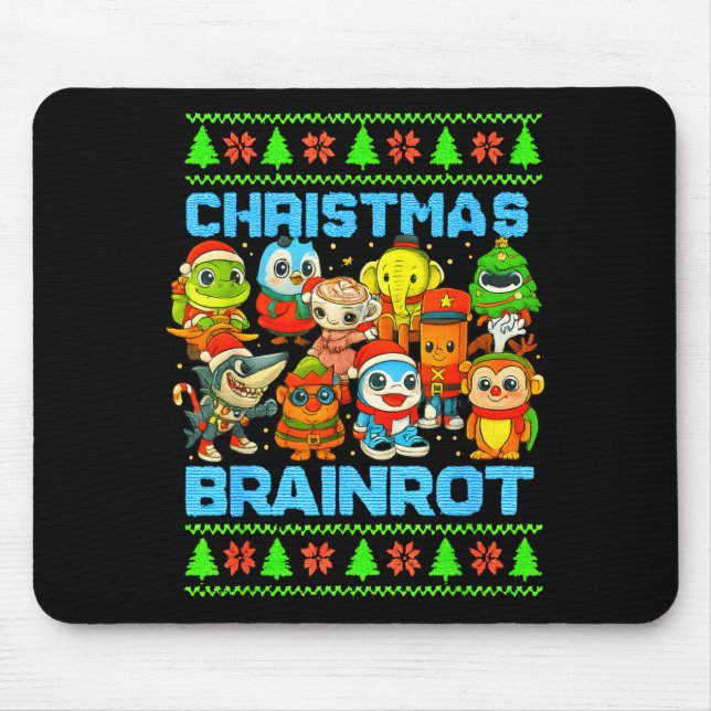 Funny Christmas Italian Brain Rot Italian Brainrot Mouse Mat (Front)