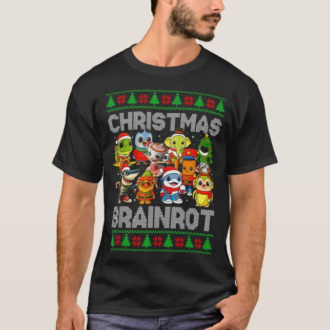 Funny Christmas Italian Brain Rot Italian Brainrot T-Shirt (Front)