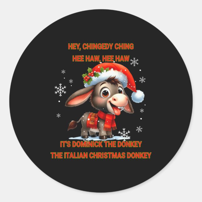Funny Christmas Italian Christmas Dominick The  Classic Round Sticker (Front)
