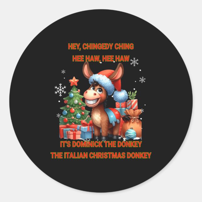 Funny Christmas Italian Christmas Dominick The  Classic Round Sticker (Front)