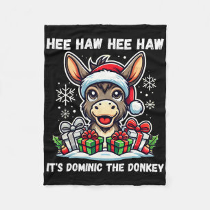 Funny Christmas Italian Christmas Donkey Dominic T Fleece Blanket