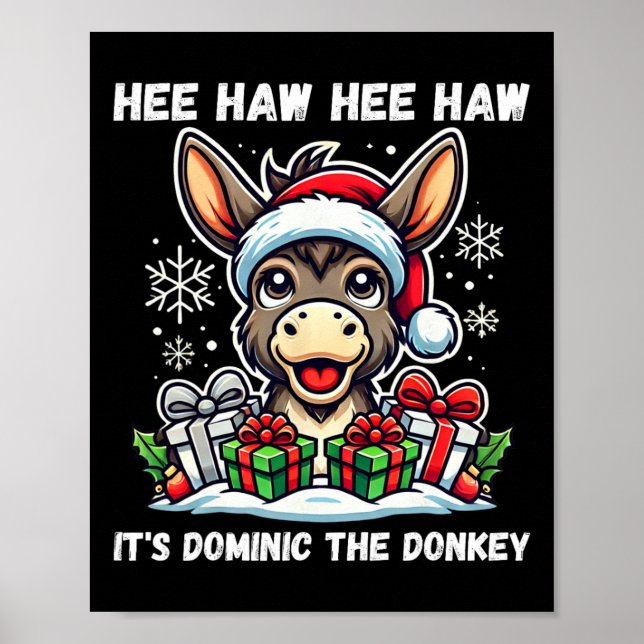 Funny Christmas Italian Christmas Donkey Dominic T Poster (Front)