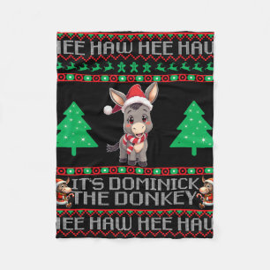 Funny Christmas Italian Christmas Donkey Dominick Fleece Blanket
