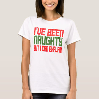 Funny Christmas I've Been Naughty Cross Stitch T-Shirt