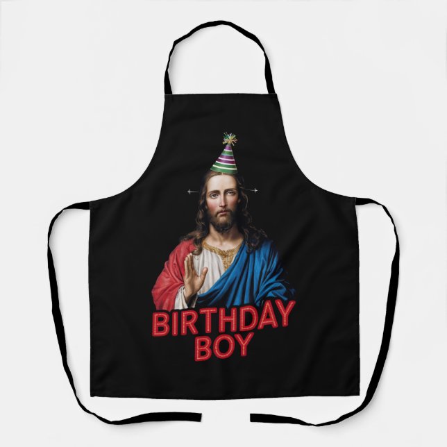 Funny Christmas Jesus Birthday Boy  Apron (Front)