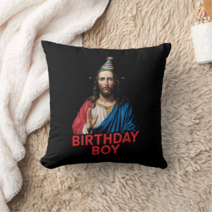Funny Christmas Jesus Birthday Boy Cushion