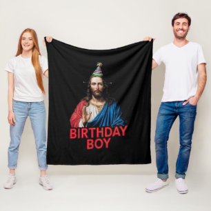 Funny Christmas Jesus Birthday Boy Fleece Blanket