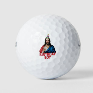 Funny Christmas Jesus Birthday Boy Golf Balls