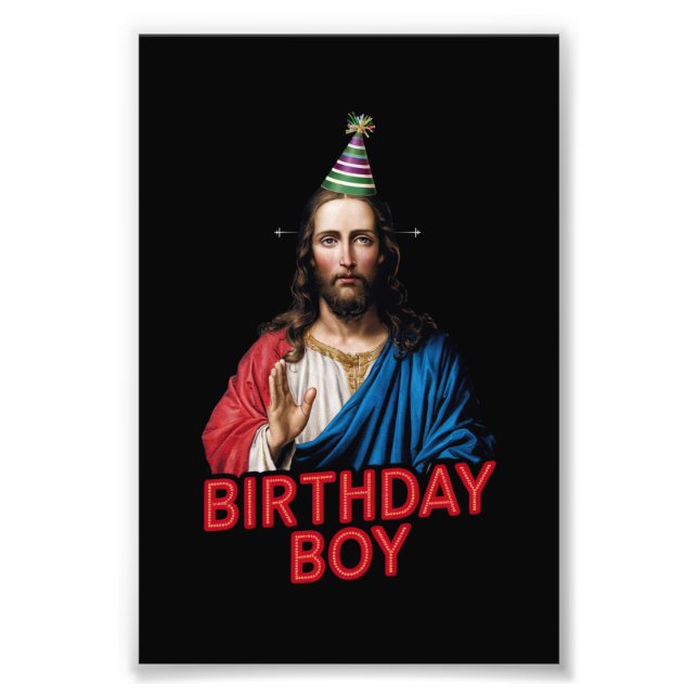 Funny Christmas Jesus Birthday Boy  Photo Print (Front)