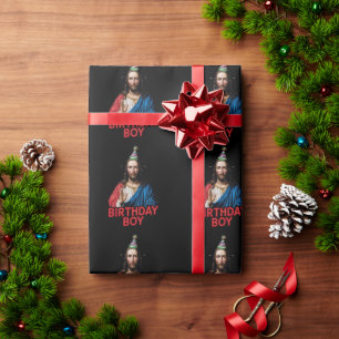 Funny Christmas Jesus Birthday Boy  Wrapping Paper
