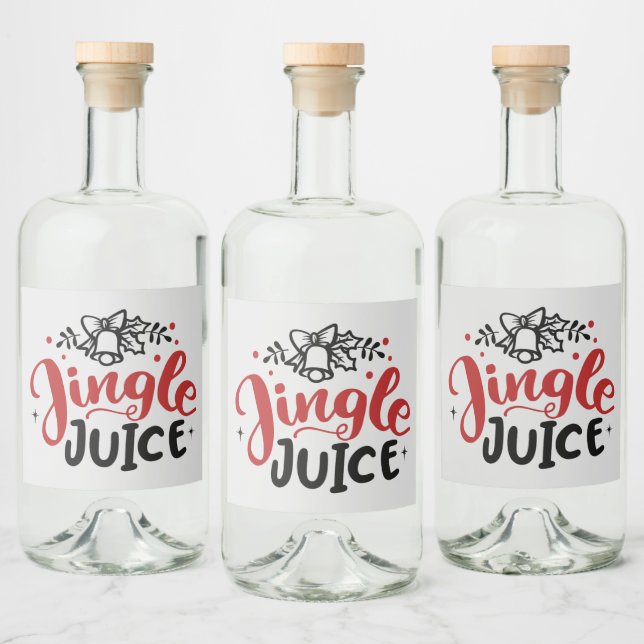 funny Christmas jingle juice word art party Liquor Bottle Label (Bottles)