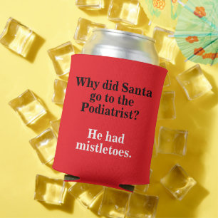 Funny Christmas Joke design Can Cooler
