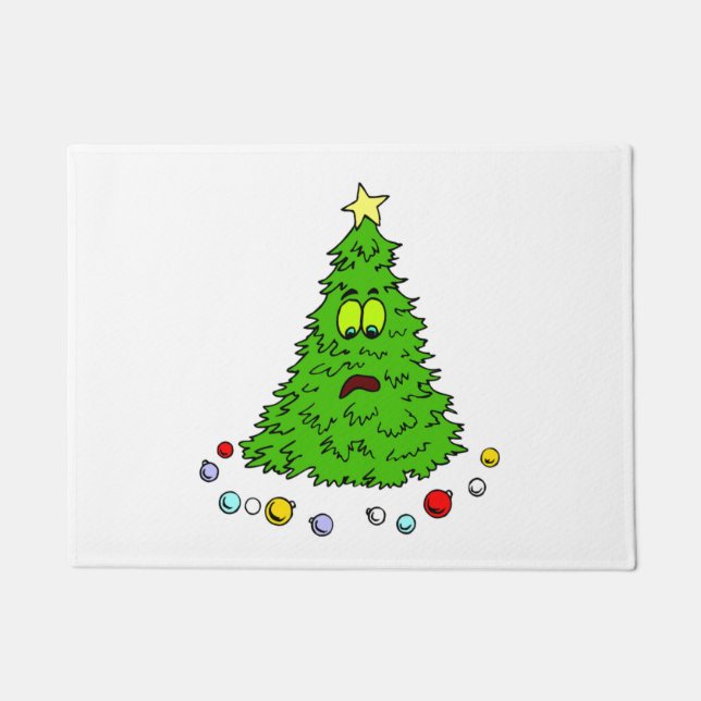 Funny Christmas Joke Tree Lost Balls Xmas Holiday Doormat (Front)