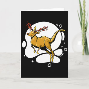 Funny Christmas Kangaroo Reindeer Australia Men Wo Card