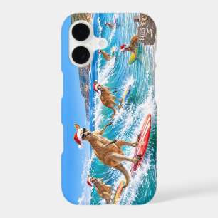Funny Christmas Kangaroo Surfing Bells Beach