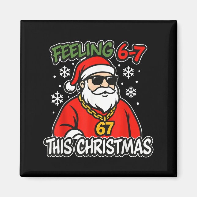 Funny Christmas Kids 6-7 67 Six Seven Meme Boys Ch Magnet (Front)