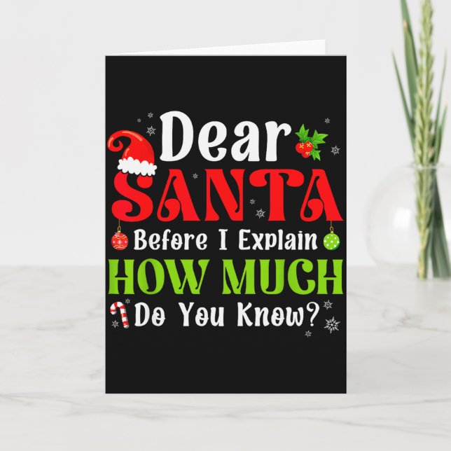 Funny Christmas Kids Boys Girls Dear Santa I Can E Card (Front)
