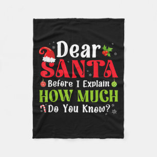 Funny Christmas Kids Boys Girls Dear Santa I Can E Fleece Blanket