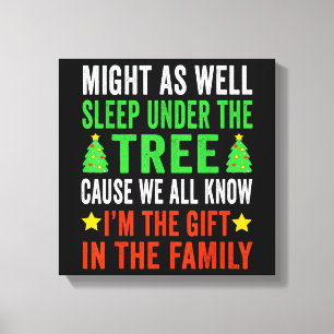 Funny Christmas Kids Christmas Pyjamas Girls Boys Canvas Print