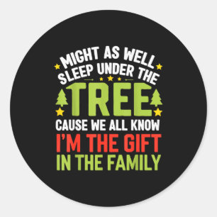 Funny Christmas Kids Mens Christmas Pajamas Women  Classic Round Sticker