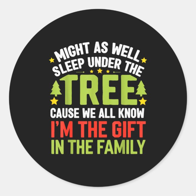 Funny Christmas Kids Mens Christmas Pajamas Women  Classic Round Sticker (Front)