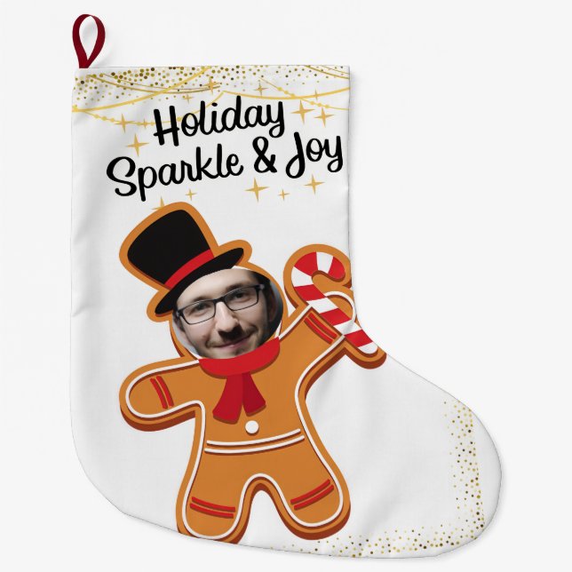 Funny christmas large christmas stocking (Front)