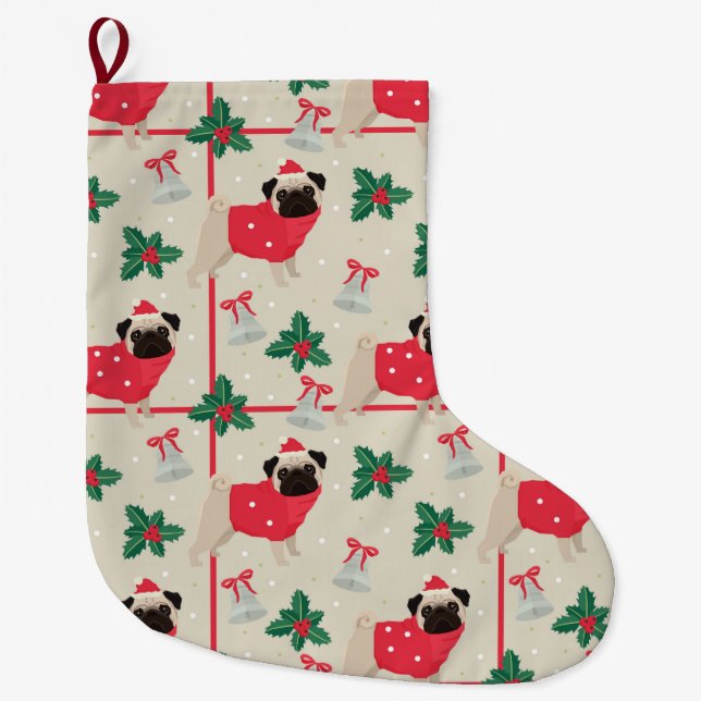 Funny Christmas Large Christmas Stocking (Front)