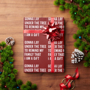 Funny Christmas Lay Under The Tree Xmas Gifts Wrapping Paper