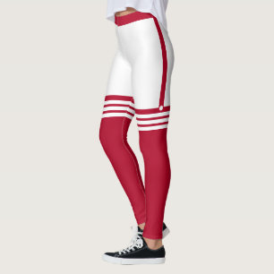 Funny Christmas Leggings Red and White Faux Socks
