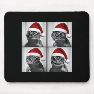 Funny Christmas Leopard Gecko Santa Photo Booth  Mouse Mat