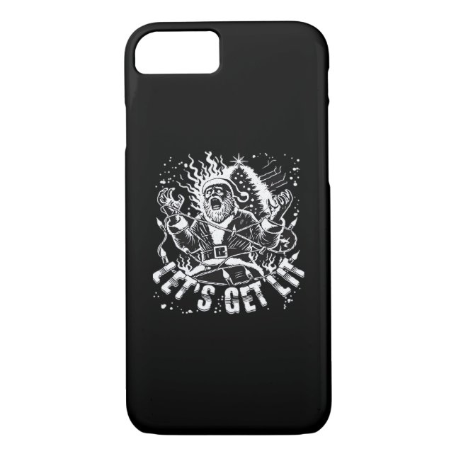 Funny Christmas Let's Get Lit Party Classic Case-Mate iPhone Case (Back)