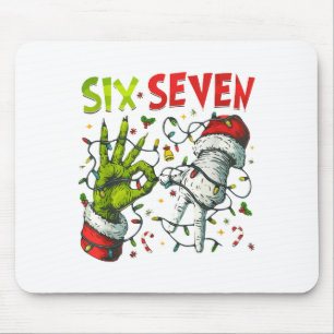 Funny Christmas Lights 6 7 Meme Six Seven Matching Mouse Mat