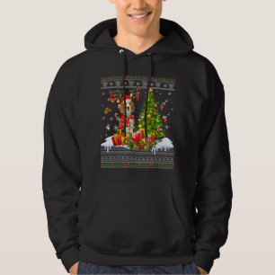 Funny Christmas Lights Beagle Dog Funny Xmas Ugly  Hoodie