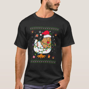 Funny Christmas Lights Chicken Merry Xmas Santa Ha T-Shirt