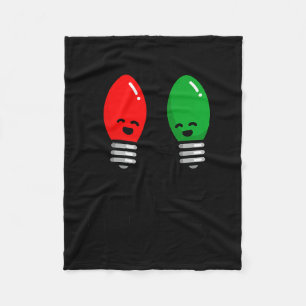 Funny Christmas Lights Pun Working Over Holidays_  Fleece Blanket