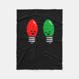Funny Christmas Lights Pun Working Over Holidays_  Fleece Blanket