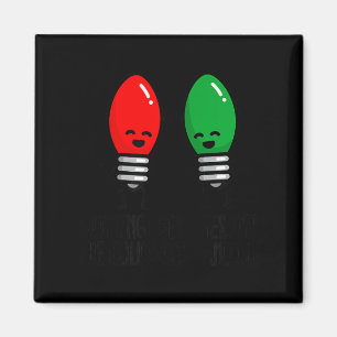 Funny Christmas Lights Pun Working Over Holidays_ Magnet