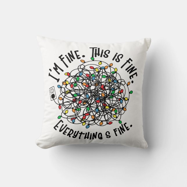 Funny Christmas Lights Saying Cushion (Front)