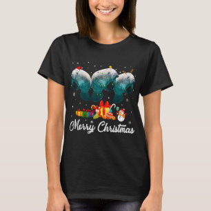 Funny Christmas Lights Xmas Pajama Manatee Animals T-Shirt