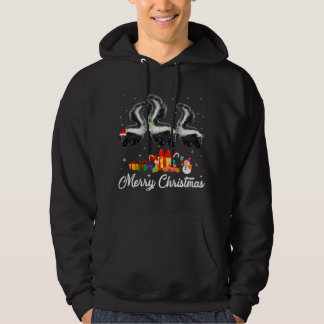 Funny Christmas Lights Xmas Pajama Skunk Animals L Hoodie