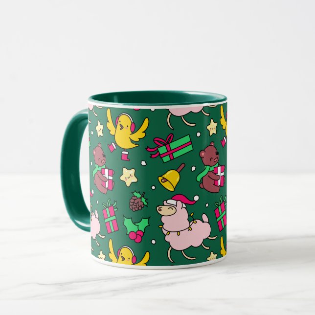 Funny  Christmas Llama Mug (Front Left)