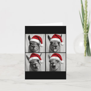 Funny Christmas Llama Santa Photo Booth Card