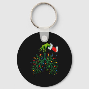 Funny Christmas Lungs Lights Art – Rt Holiday Key Ring