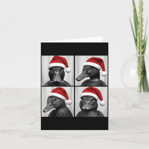 Funny Christmas Mallard Duck Santa Photo Booth  Card