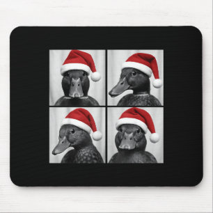 Funny Christmas Mallard Duck Santa Photo Booth Mouse Mat