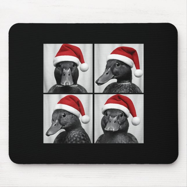 Funny Christmas Mallard Duck Santa Photo Booth  Mouse Mat (Front)