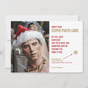 Funny Christmas Mannequin Stupid Photo Card