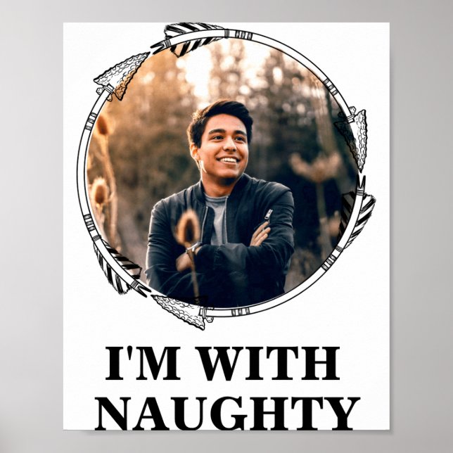 Funny Christmas Matching Couple Naughty Nice Photo Poster (Front)