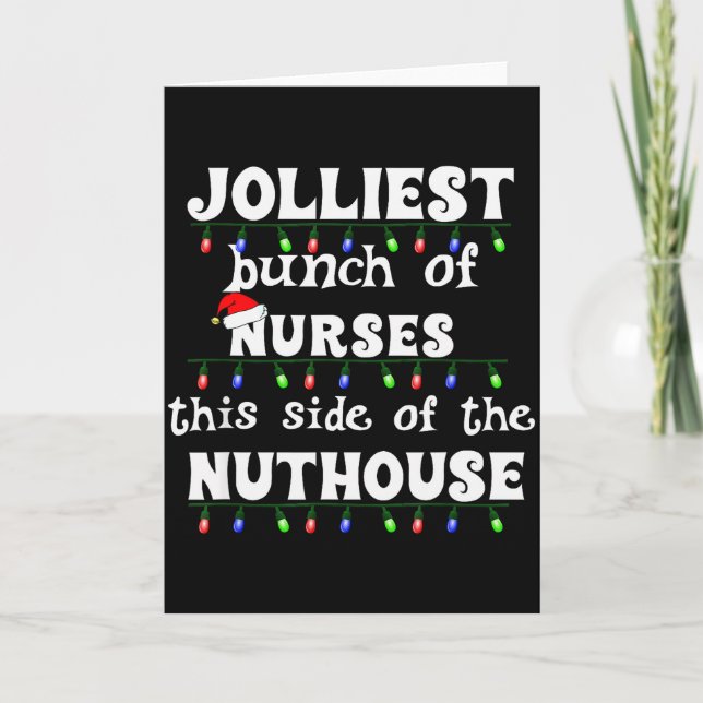 Funny Christmas Matching Group Work Jolliest Bunch Card (Front)
