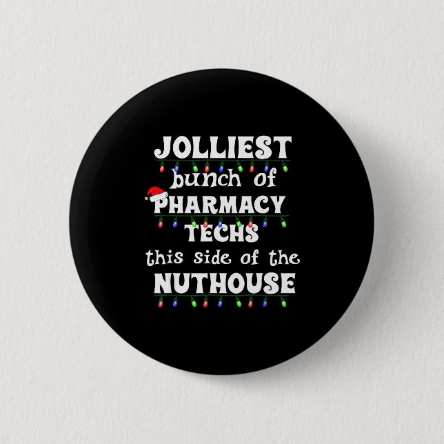 Funny Christmas Matching Group Work Pharmacy Techn 6 Cm Round Badge (Front)